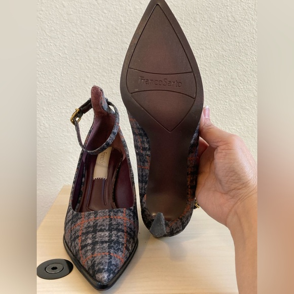 Franco Sarto Gray and Red Plaid Heels - Picture 7 of 7